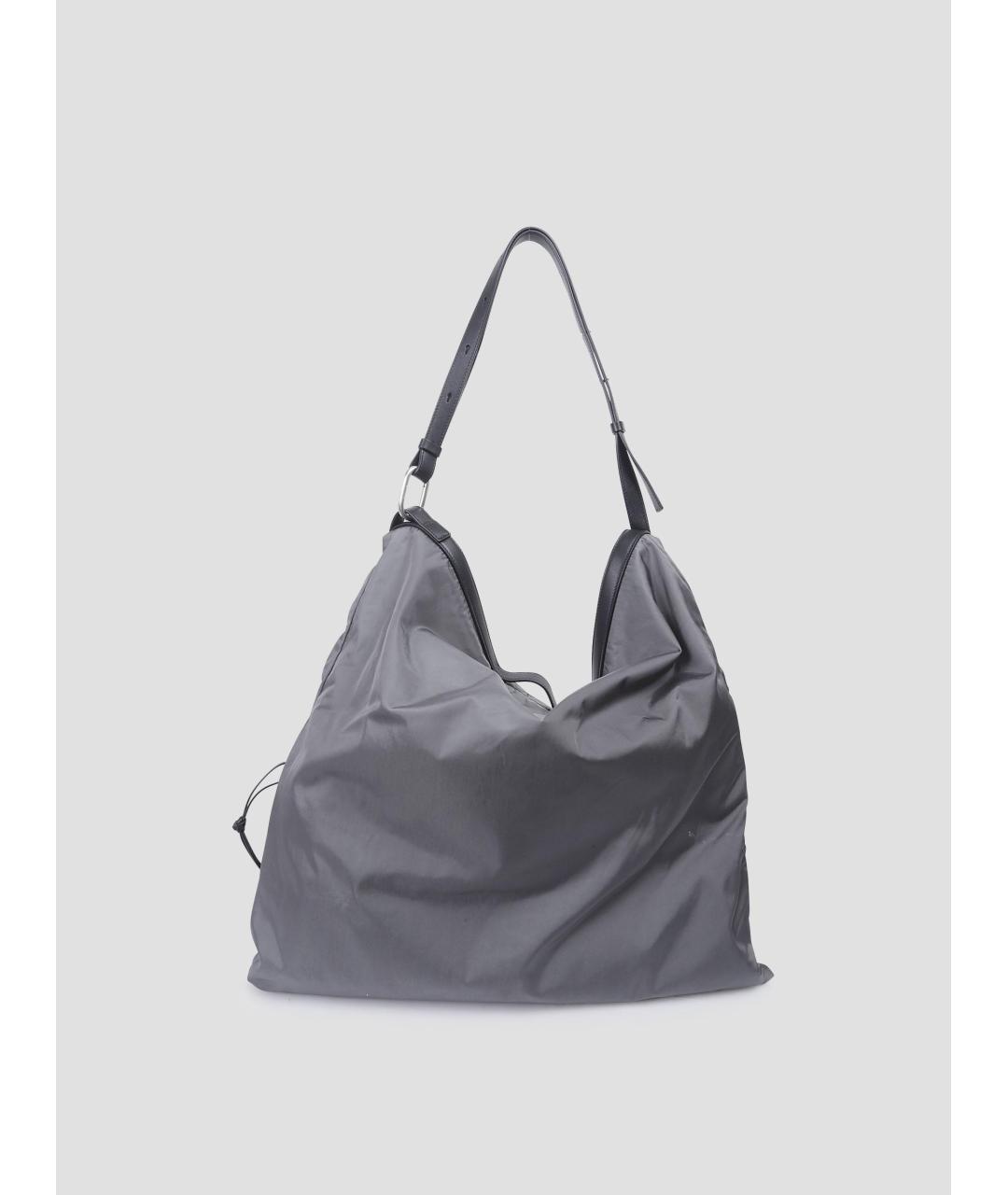 JIL SANDER Серая тканевая сумка на плечо, фото 3