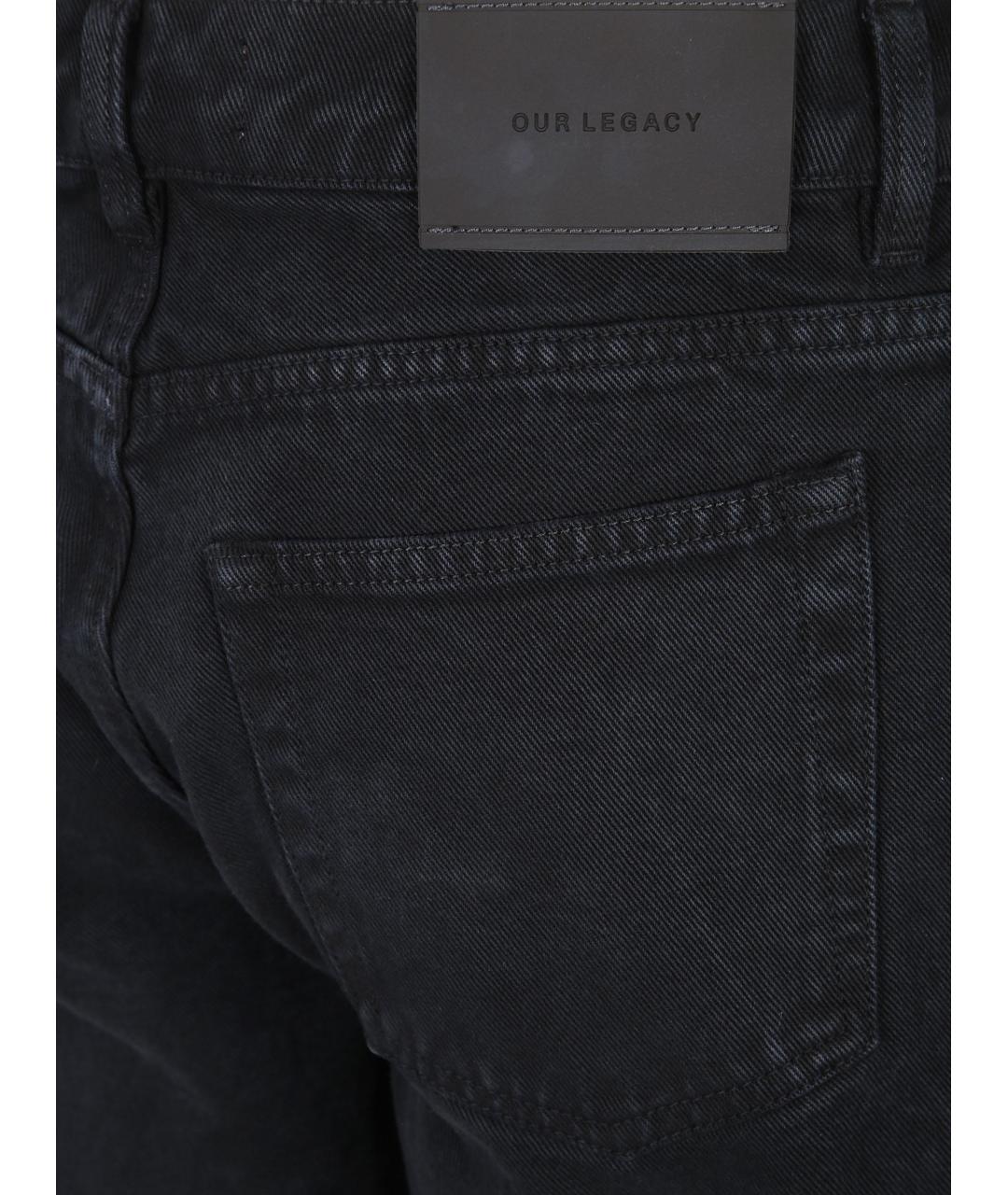 OUR LEGACY Черные хлопковые прямые джинсы, фото 3