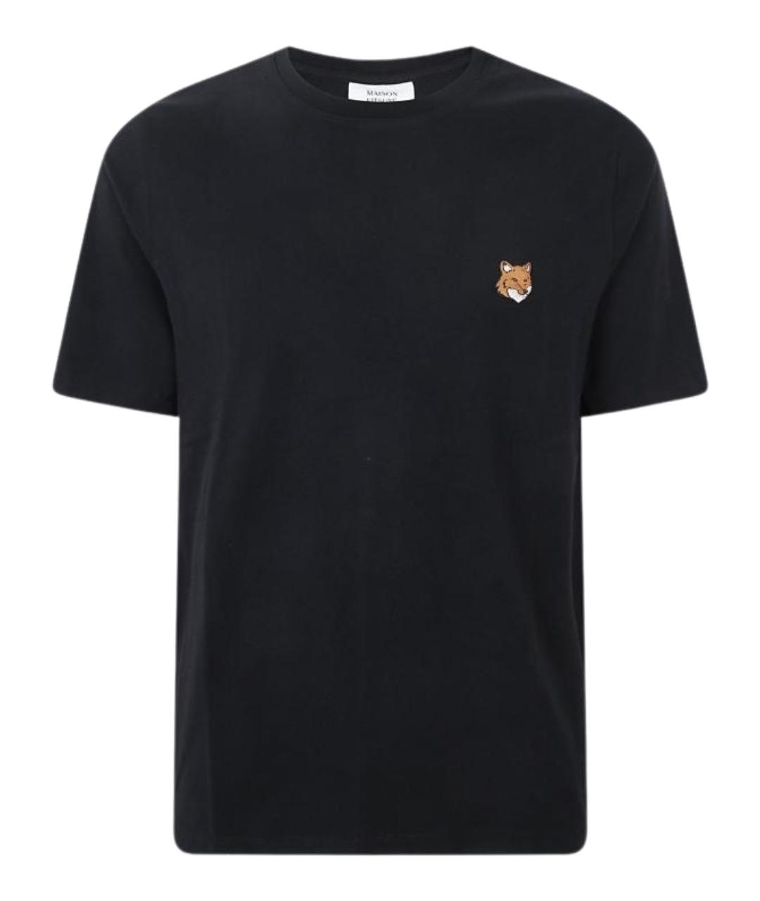 MAISON KITSUNE Черная хлопковая футболка, фото 1