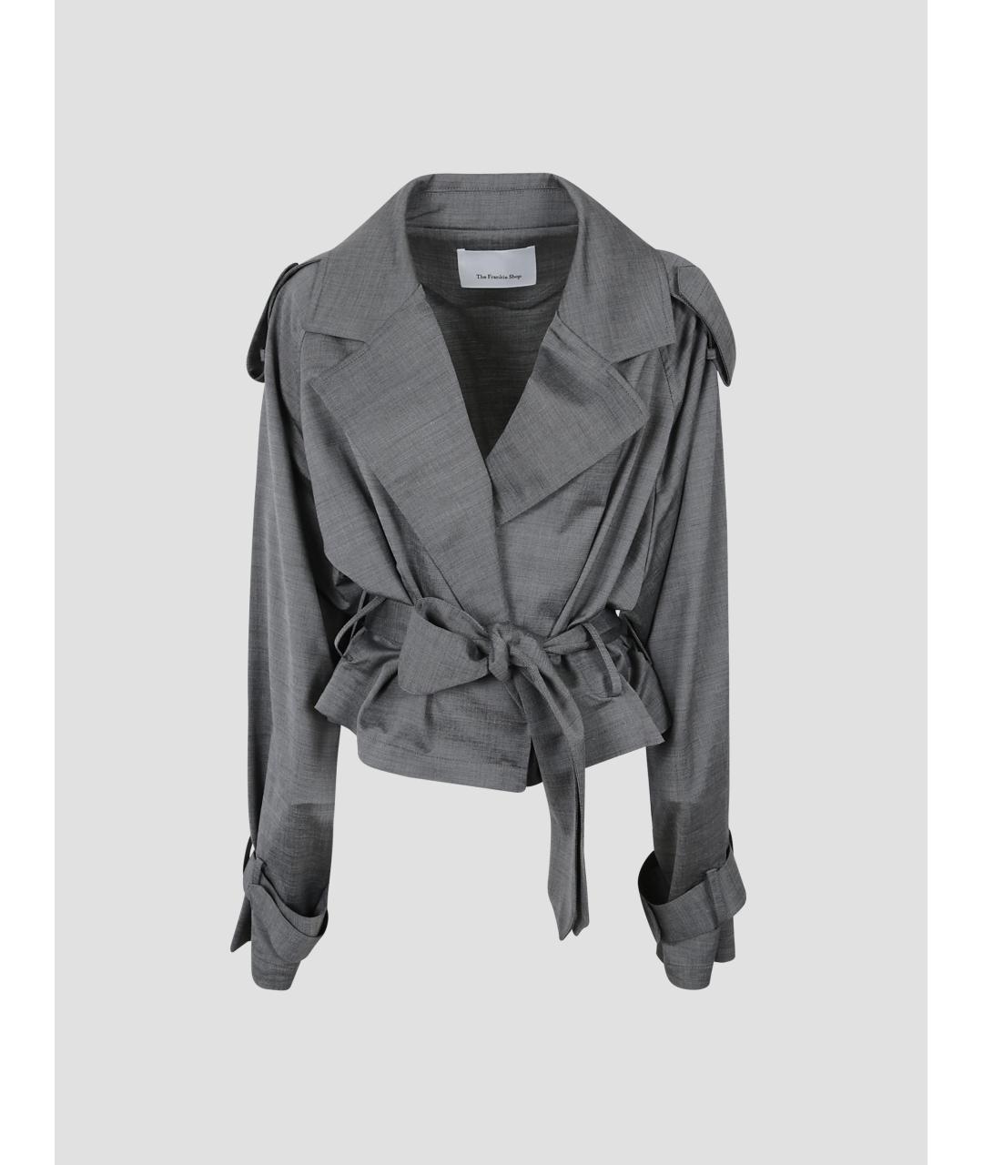 THE FRANKIE SHOP Серая вискозная куртка, фото 4
