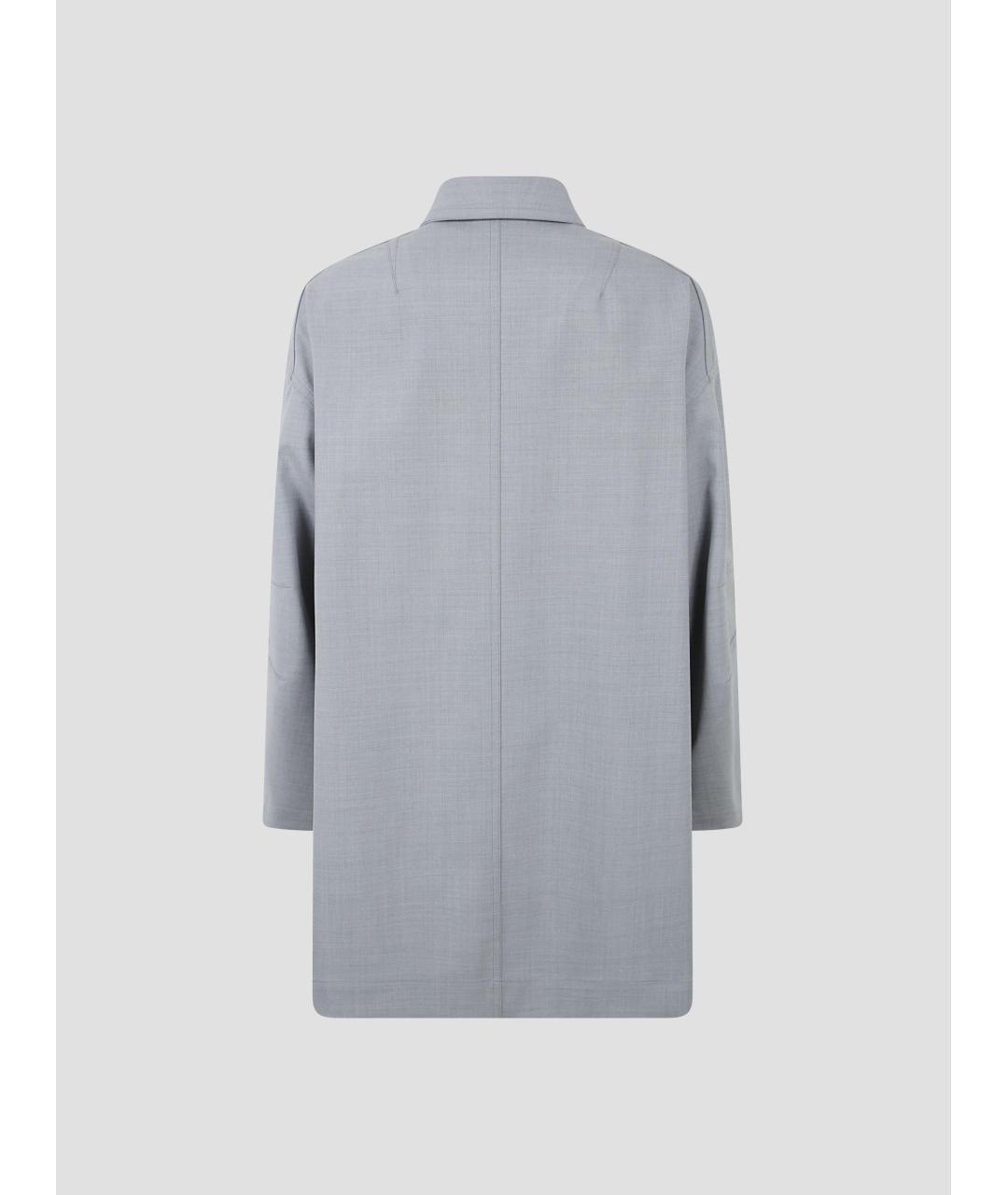 DRIES VAN NOTEN Серый полиэстеровый тренч / плащ, фото 2