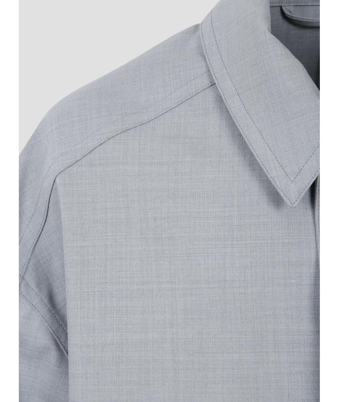 DRIES VAN NOTEN Серый полиэстеровый тренч / плащ, фото 3