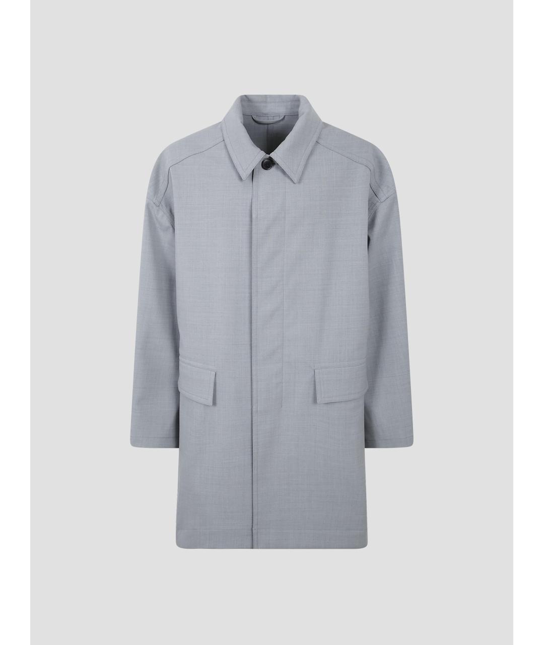 DRIES VAN NOTEN Серый полиэстеровый тренч / плащ, фото 4