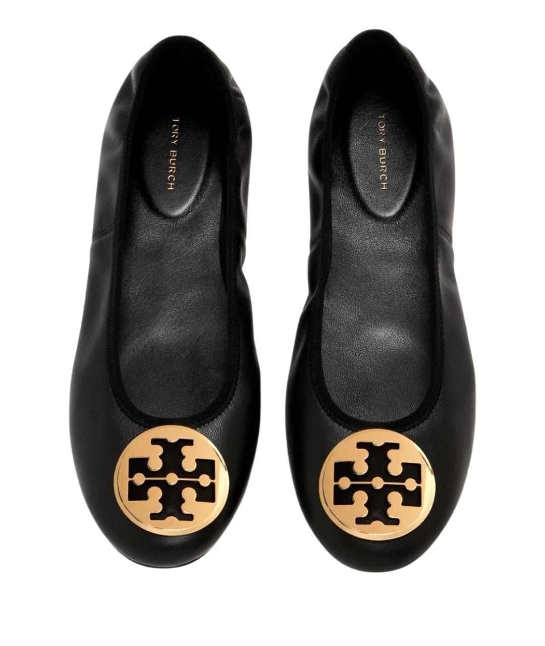 TORY BURCH Черные кожаные балетки, фото 3