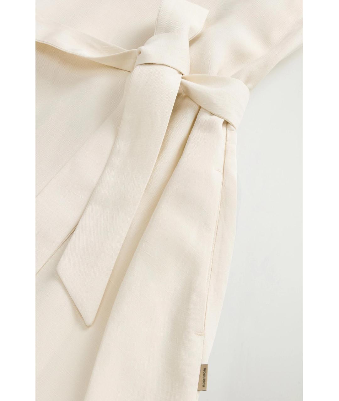 WOOLRICH Белое льняное повседневное платье, фото 3