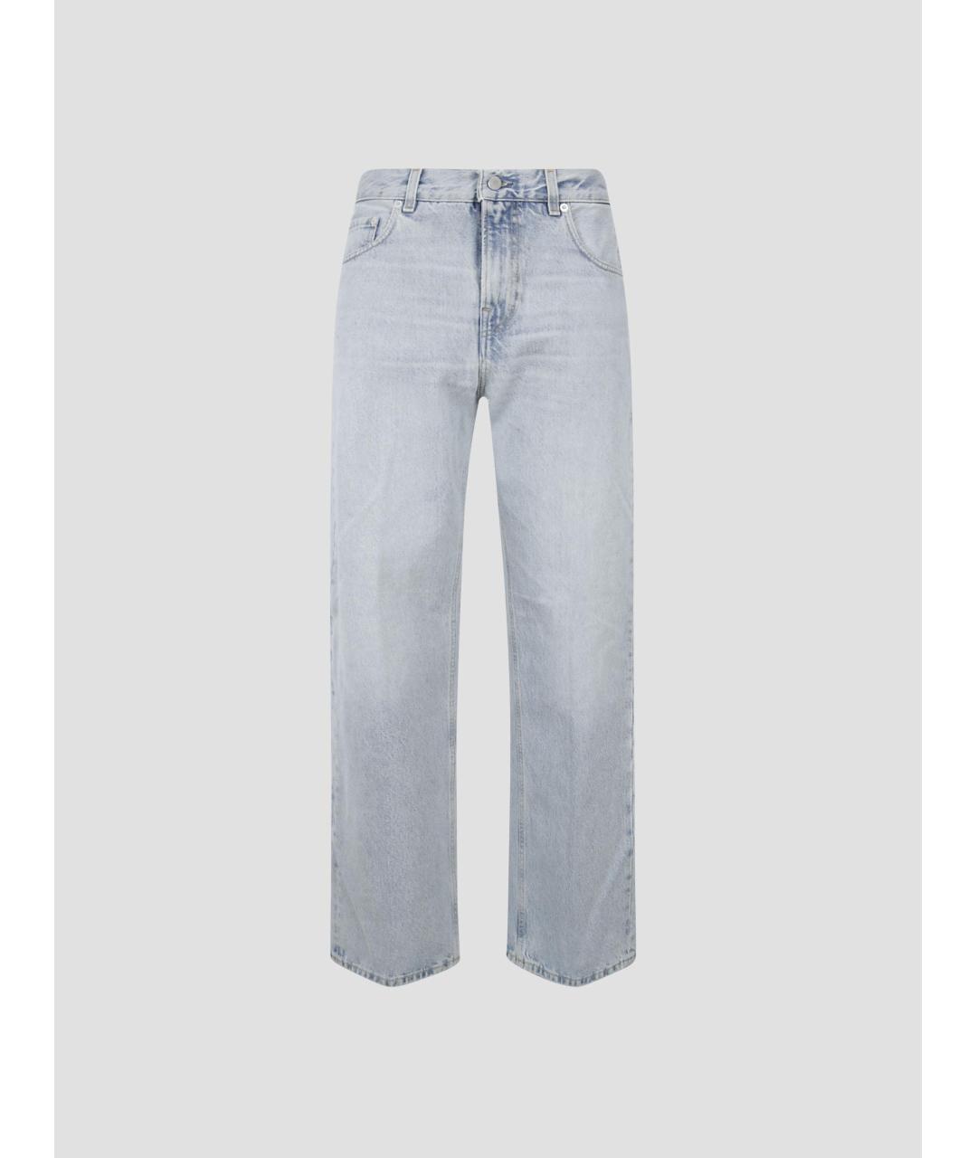 HAIKURE Голубые хлопковые прямые джинсы, фото 4