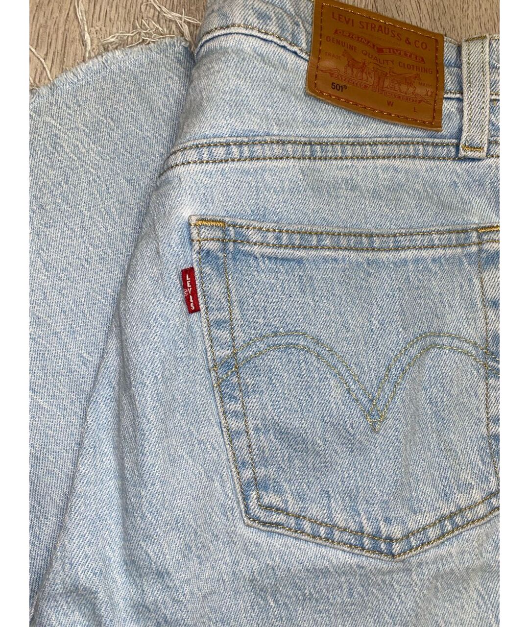 LEVI'S Голубые хлопковые прямые джинсы, фото 5