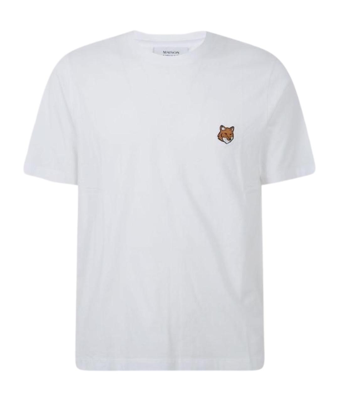 MAISON KITSUNE Белая хлопковая футболка, фото 1