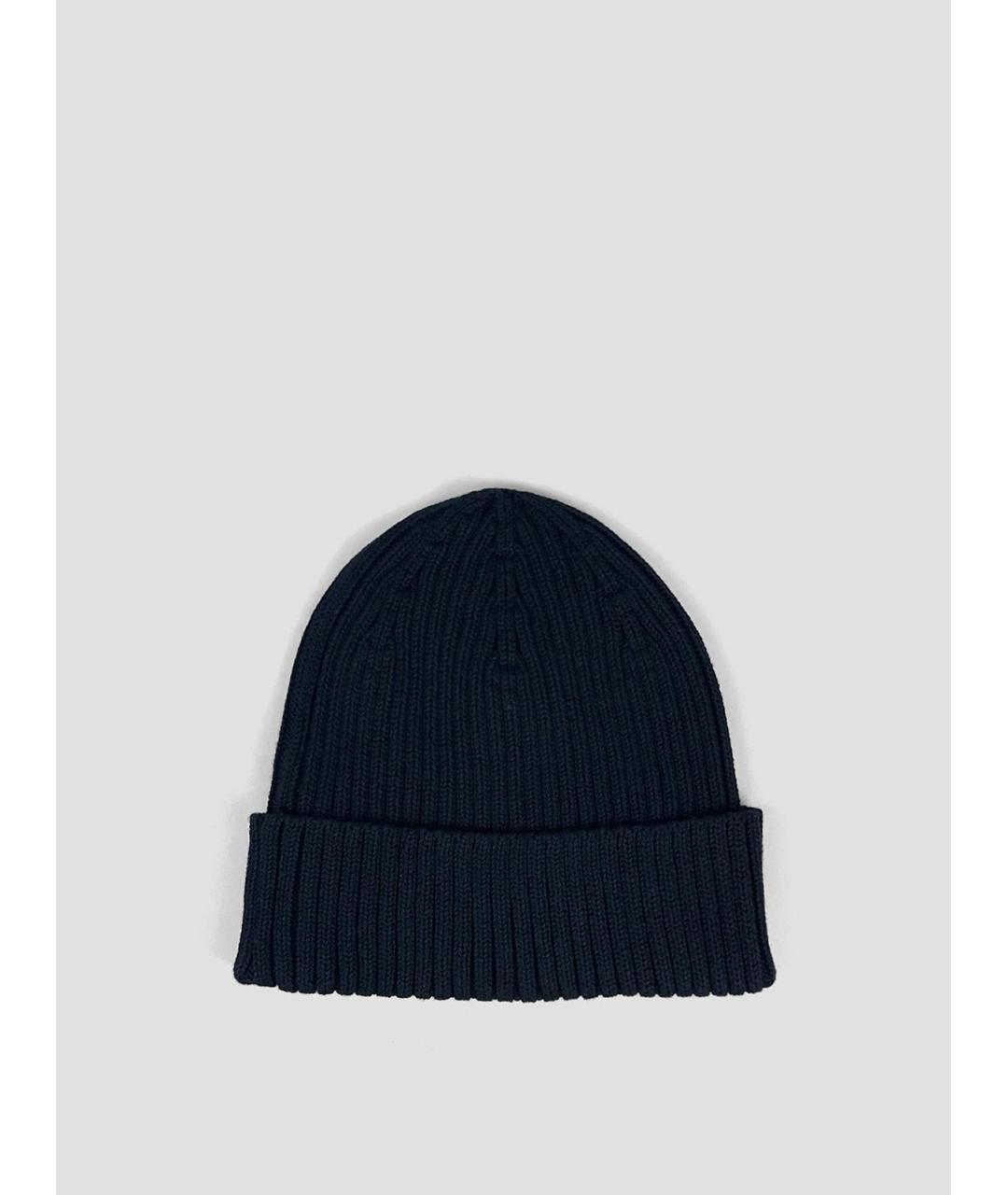 MAISON KITSUNE Черная хлопковая шапка, фото 2