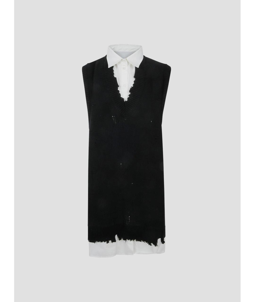 MM6 MAISON MARGIELA Черное хлопковое повседневное платье, фото 4