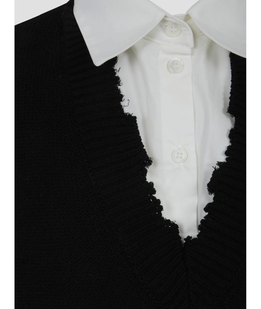 MM6 MAISON MARGIELA Черное хлопковое повседневное платье, фото 3