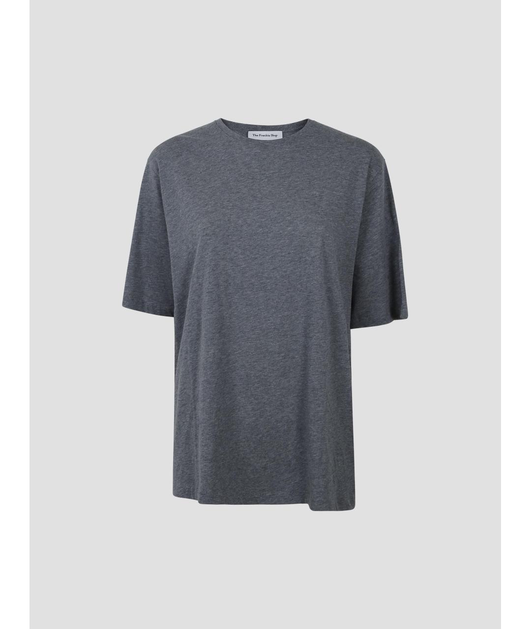 THE FRANKIE SHOP Серая хлопковая футболка, фото 4
