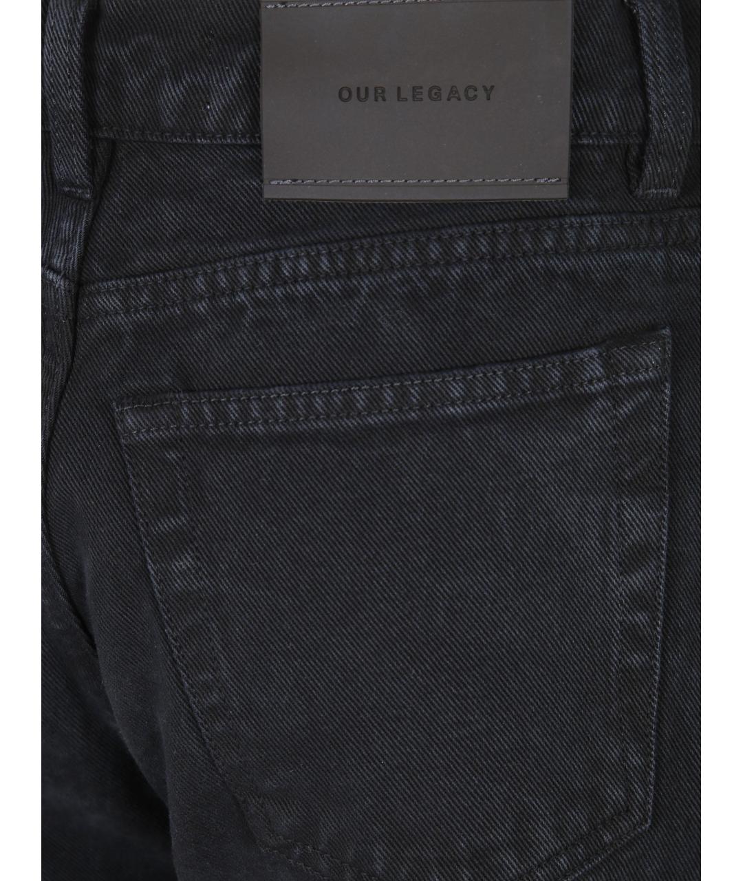 OUR LEGACY Черные хлопковые прямые джинсы, фото 3
