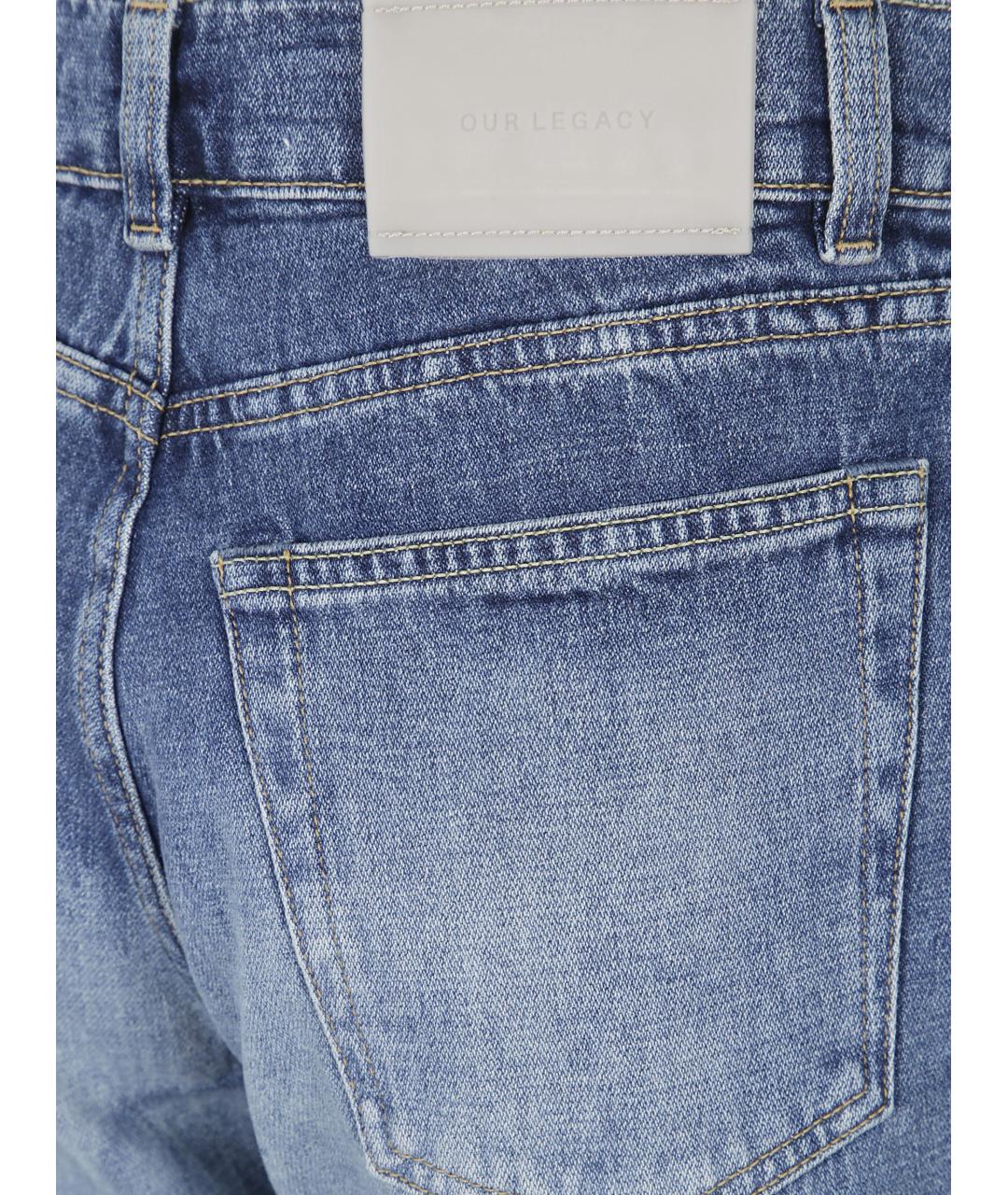 OUR LEGACY Синие хлопковые прямые джинсы, фото 3