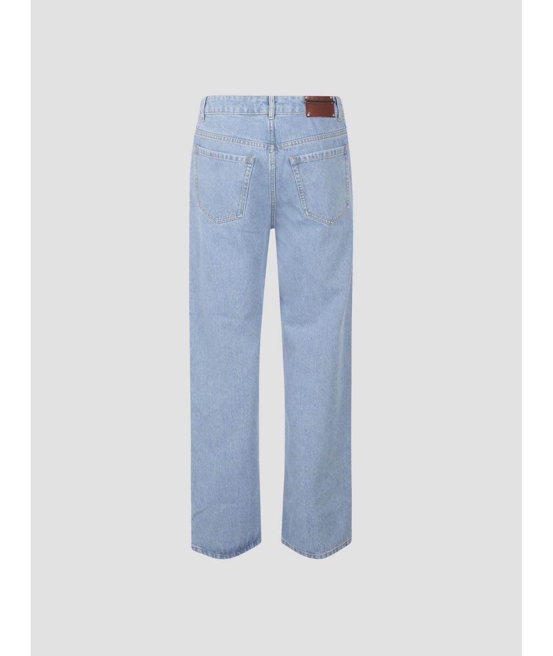 DRIES VAN NOTEN Голубые хлопковые прямые джинсы, фото 2