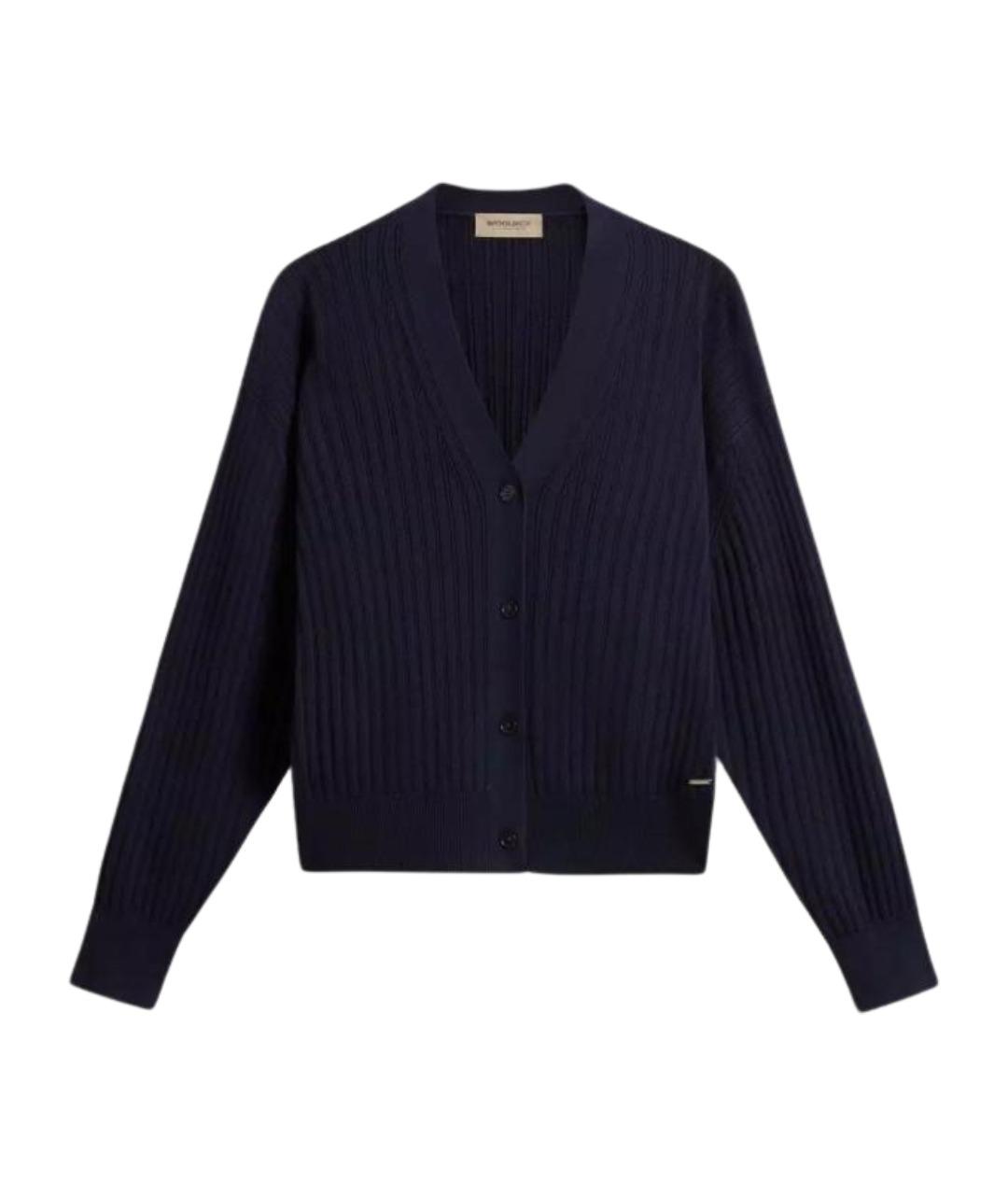 WOOLRICH Синий хлопковый кардиган, фото 1