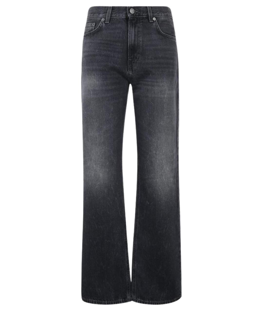 HAIKURE Черные хлопковые прямые джинсы, фото 1