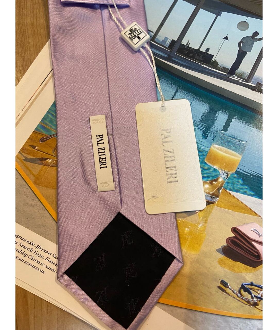 PAL ZILERI Фиолетовый шелковый галстук, фото 3