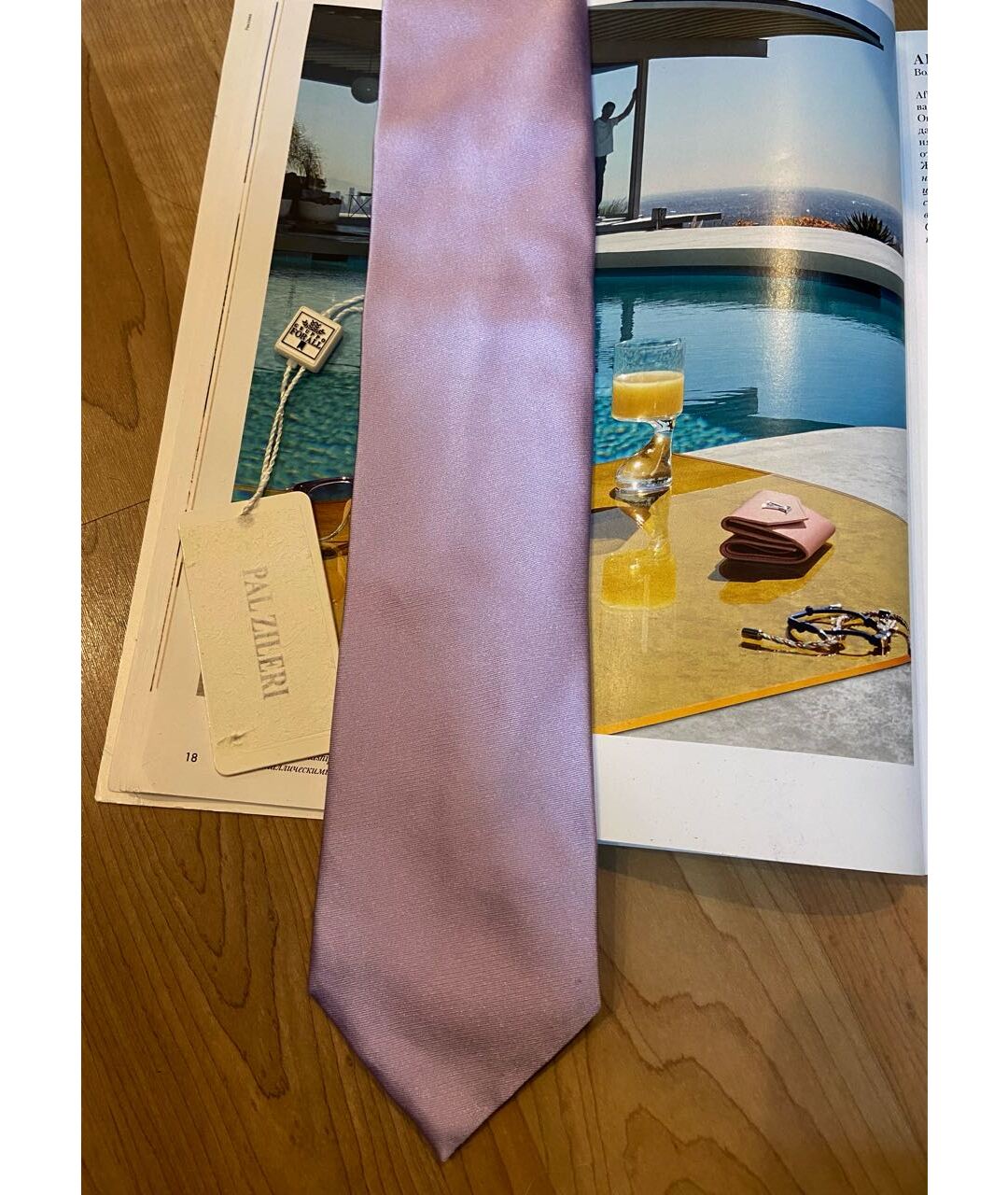 PAL ZILERI Фиолетовый шелковый галстук, фото 6