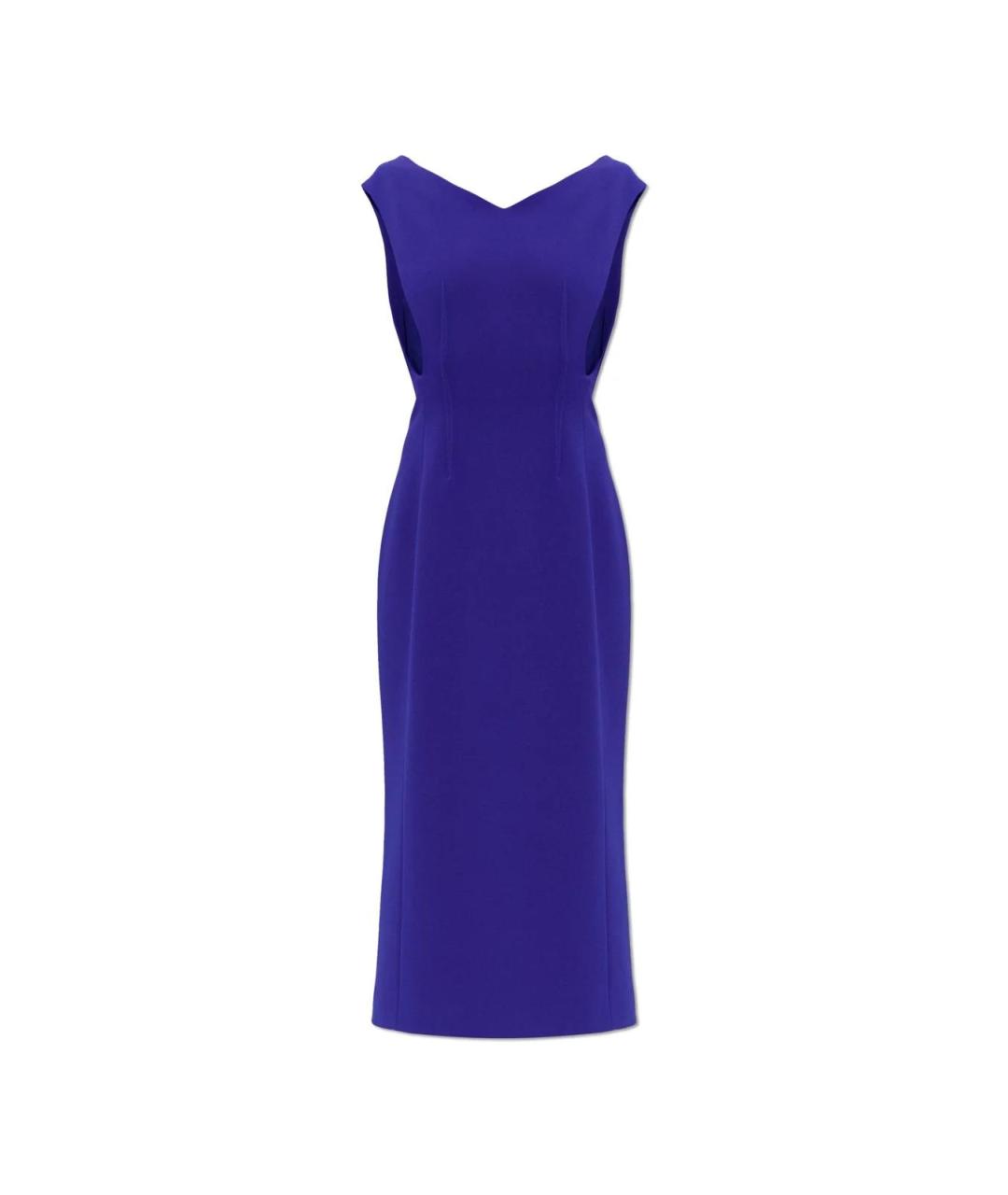 JIL SANDER Синее ацетатное повседневное платье, фото 1