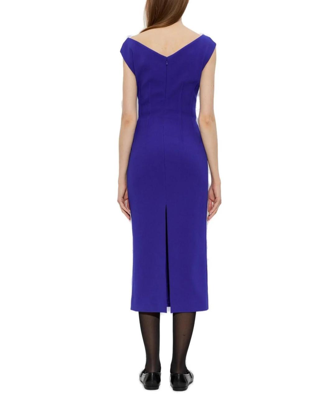 JIL SANDER Синее ацетатное повседневное платье, фото 2