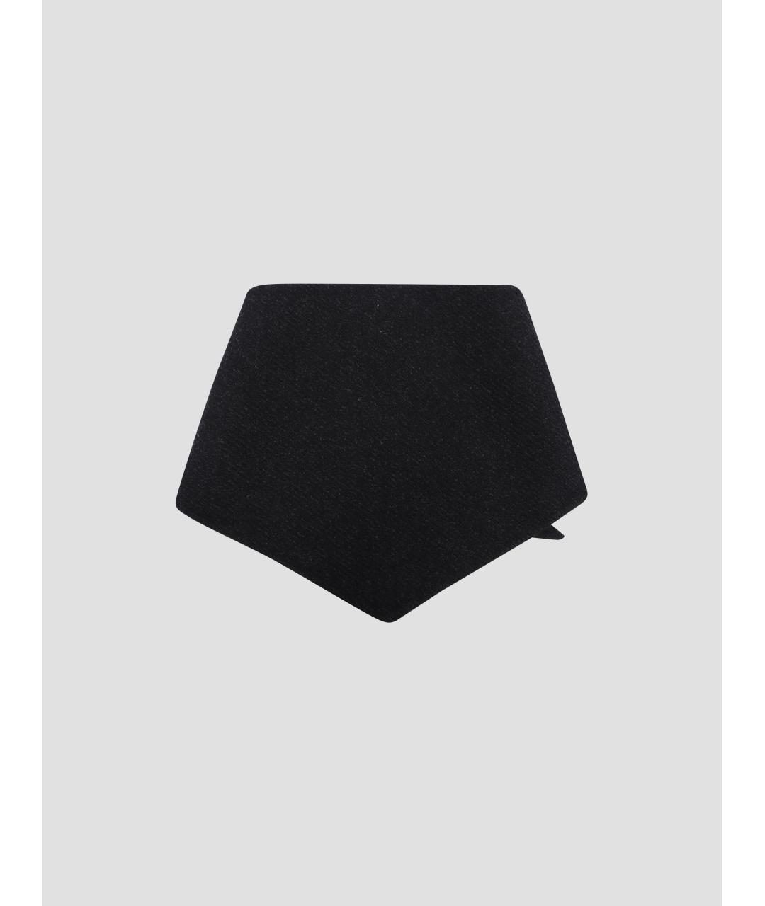 JIL SANDER Черный шерстяной шарф, фото 2