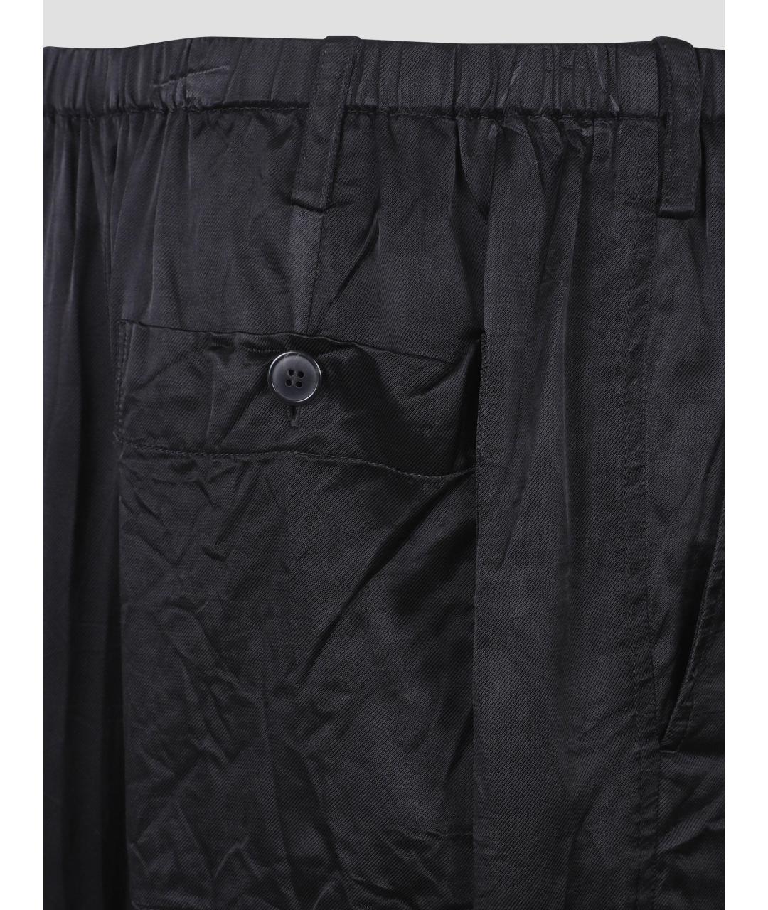 DRIES VAN NOTEN Черные вискозные повседневные брюки, фото 3