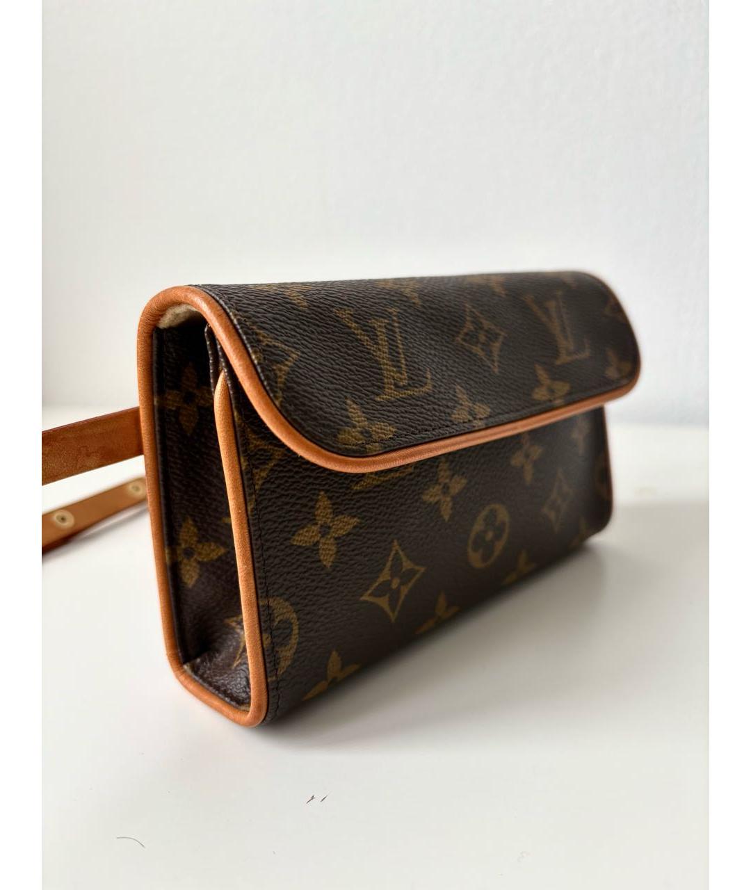 LOUIS VUITTON Коричневая кожаная поясная сумка, фото 2