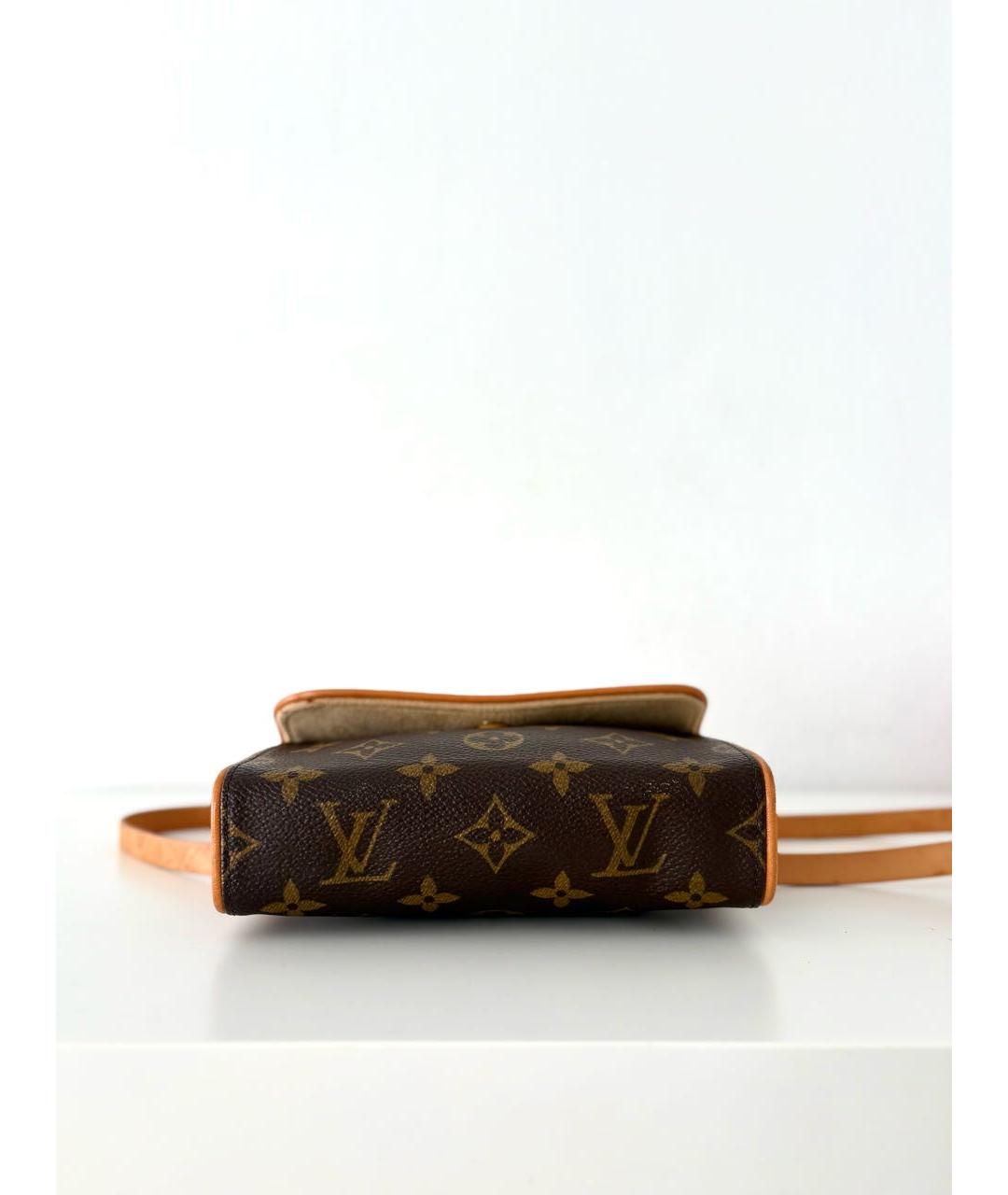 LOUIS VUITTON Коричневая кожаная поясная сумка, фото 6