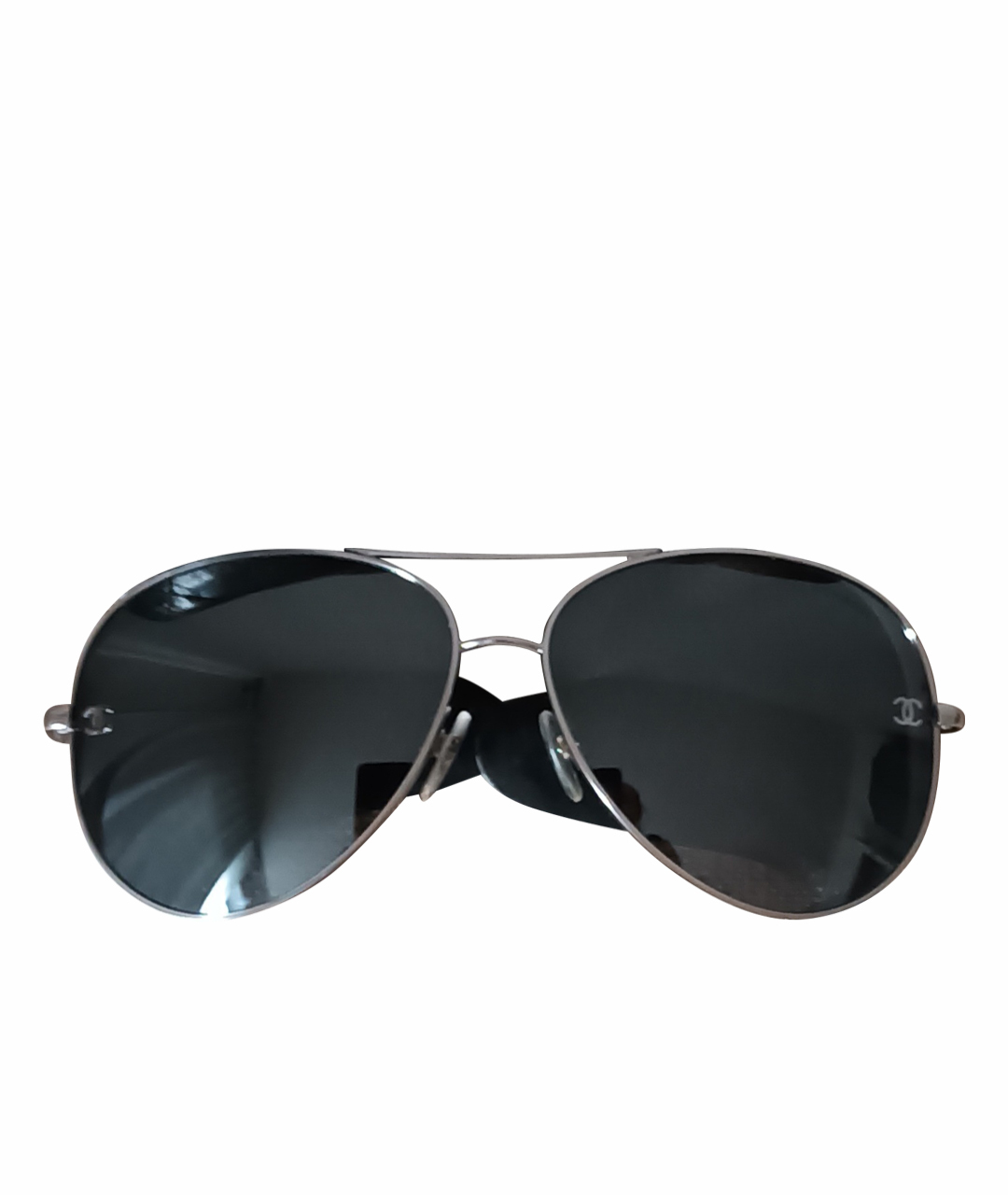 CHANEL PRE-OWNED Серебряные солнцезащитные очки, фото 1