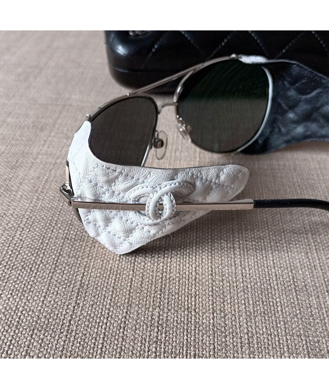 CHANEL PRE-OWNED Серебряные солнцезащитные очки, фото 4