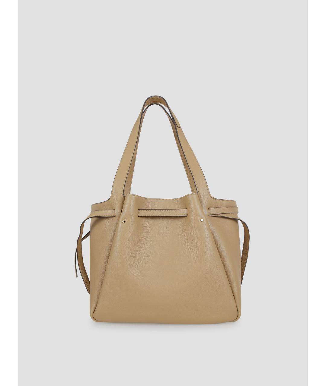 TORY BURCH Бежевая кожаная сумка тоут, фото 3