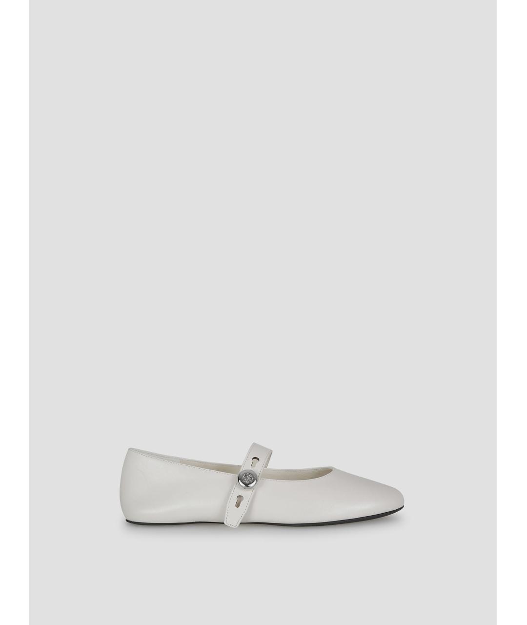 TORY BURCH Белые кожаные балетки, фото 4