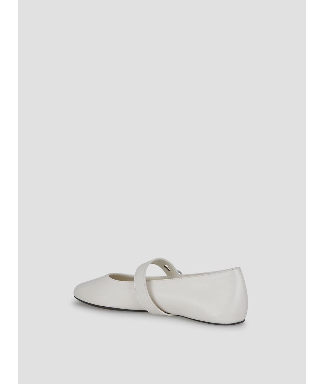 TORY BURCH Белые кожаные балетки, фото 3