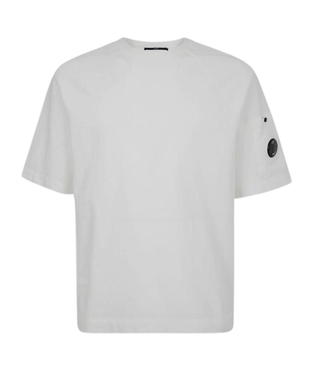 CP COMPANY Белая хлопковая футболка, фото 1