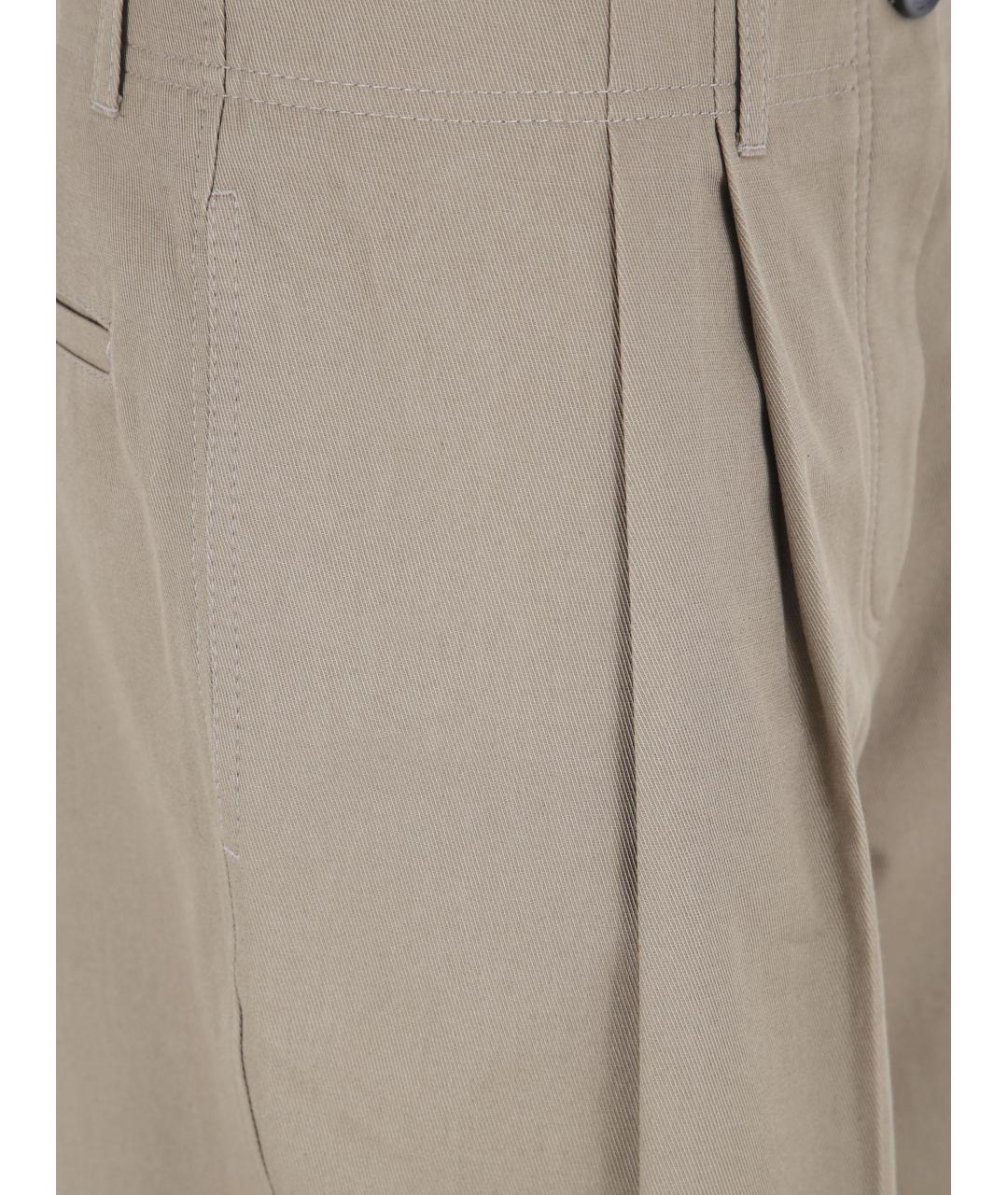 TOTEME Бежевые хлопковые прямые брюки, фото 3