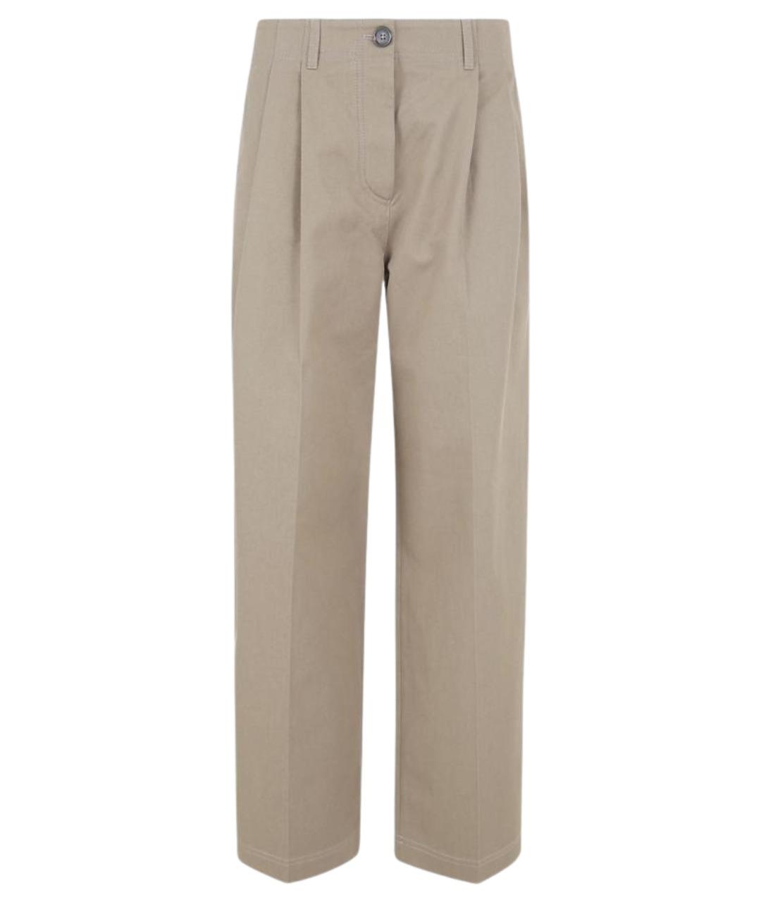 TOTEME Бежевые хлопковые прямые брюки, фото 1