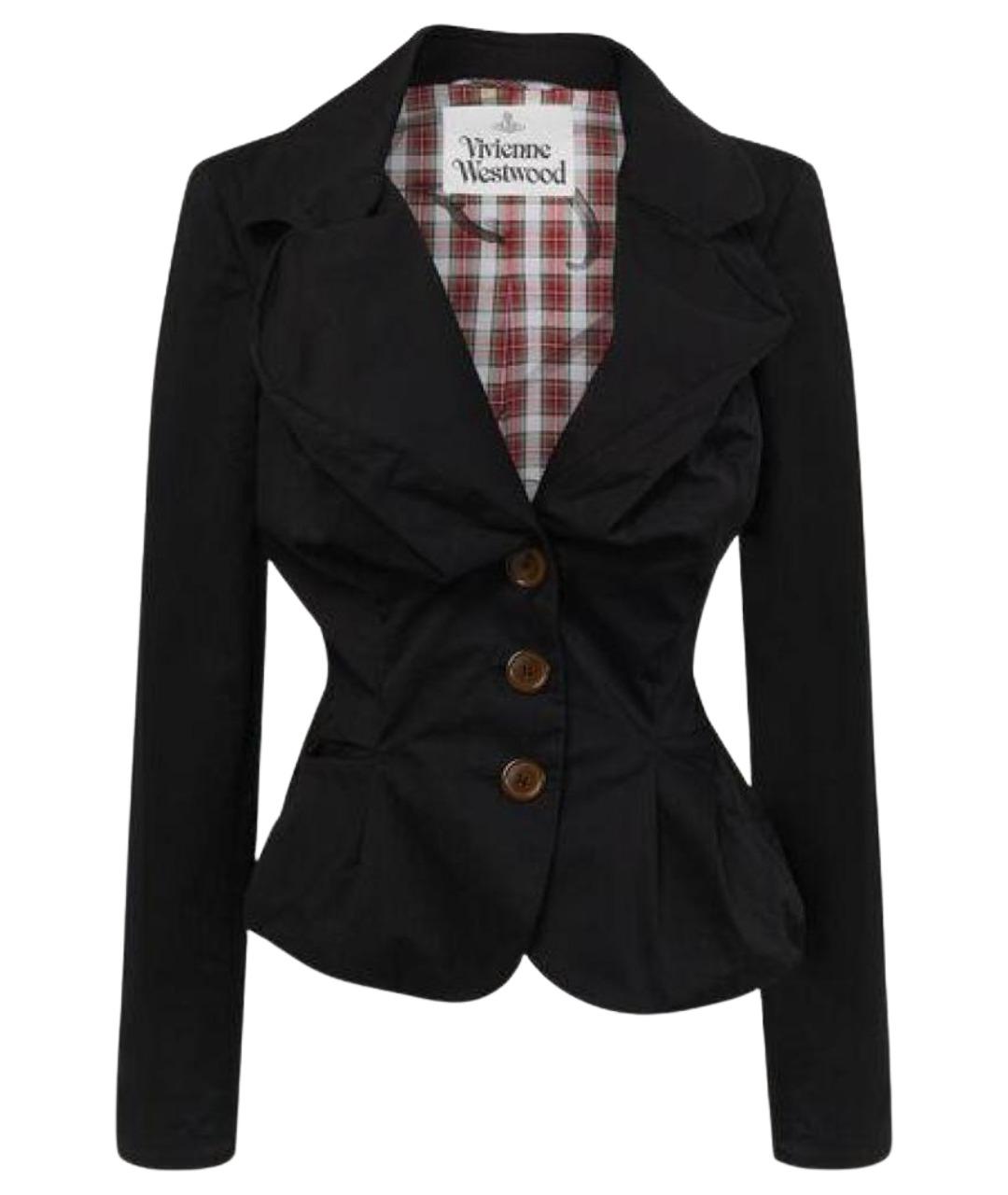 VIVIENNE WESTWOOD Черный хлопко-эластановый жакет/пиджак, фото 1