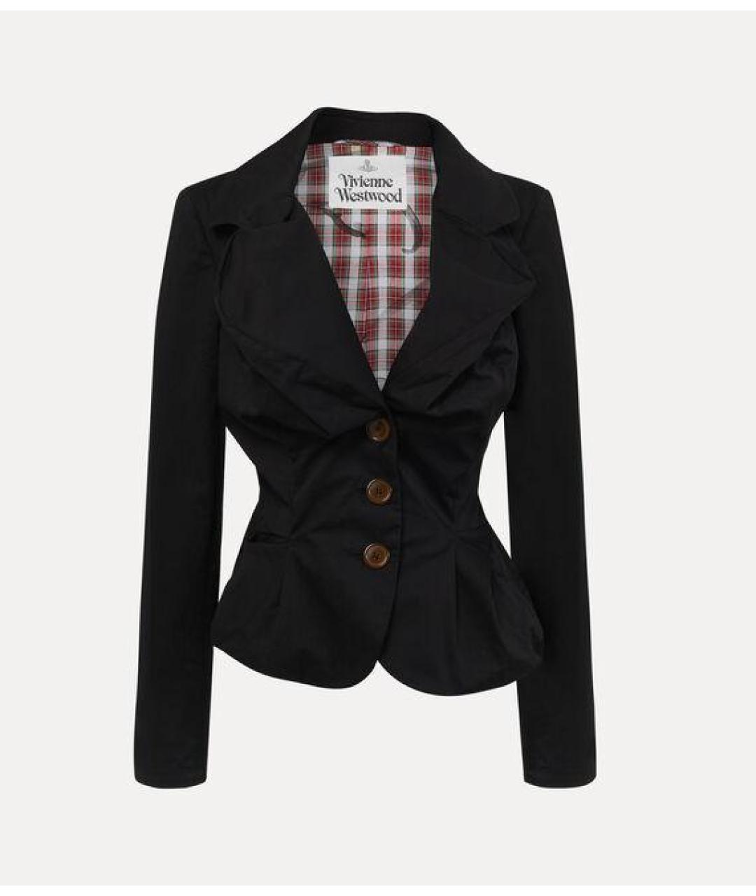 VIVIENNE WESTWOOD Черный хлопко-эластановый жакет/пиджак, фото 3