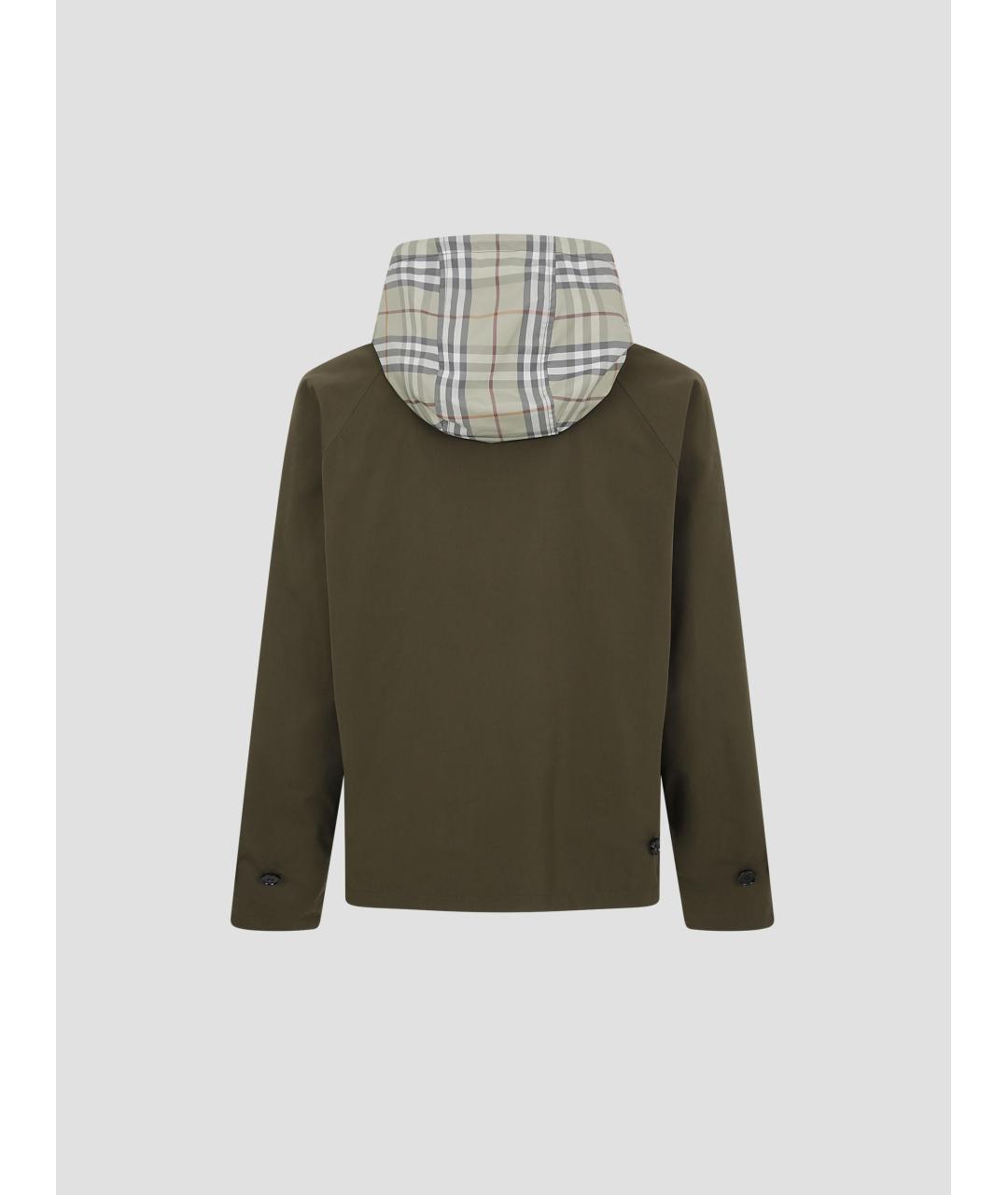 BURBERRY Зеленая хлопковая куртка, фото 3