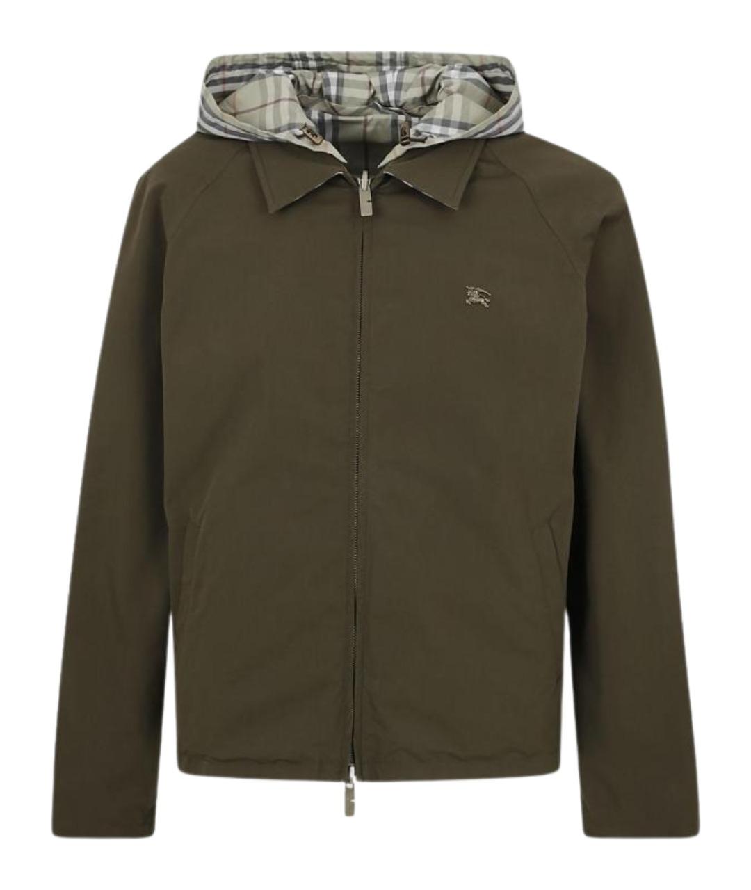 BURBERRY Зеленая хлопковая куртка, фото 1