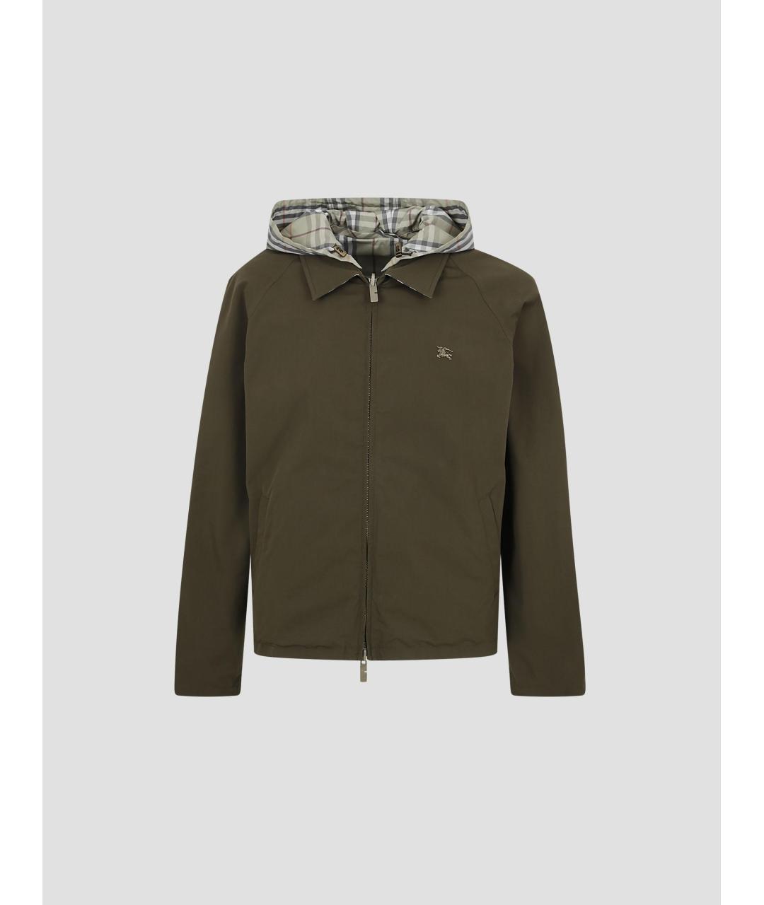 BURBERRY Зеленая хлопковая куртка, фото 5