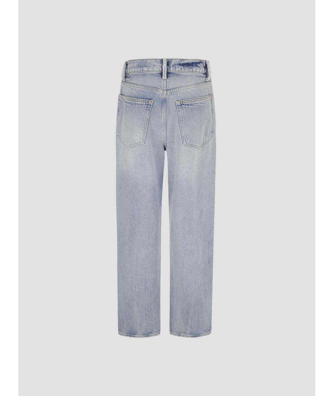 ALEXANDER WANG Голубые хлопковые прямые джинсы, фото 2
