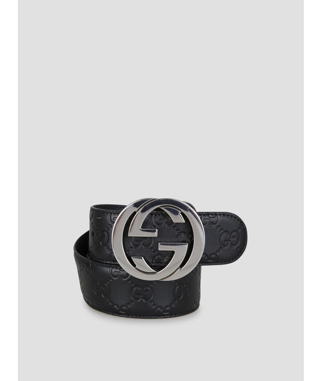 GUCCI Черный кожаный ремень, фото 3