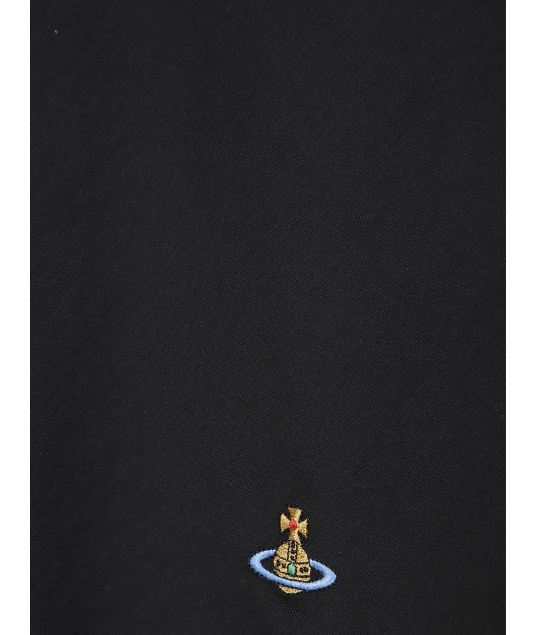 VIVIENNE WESTWOOD Черная хлопковая футболка, фото 3
