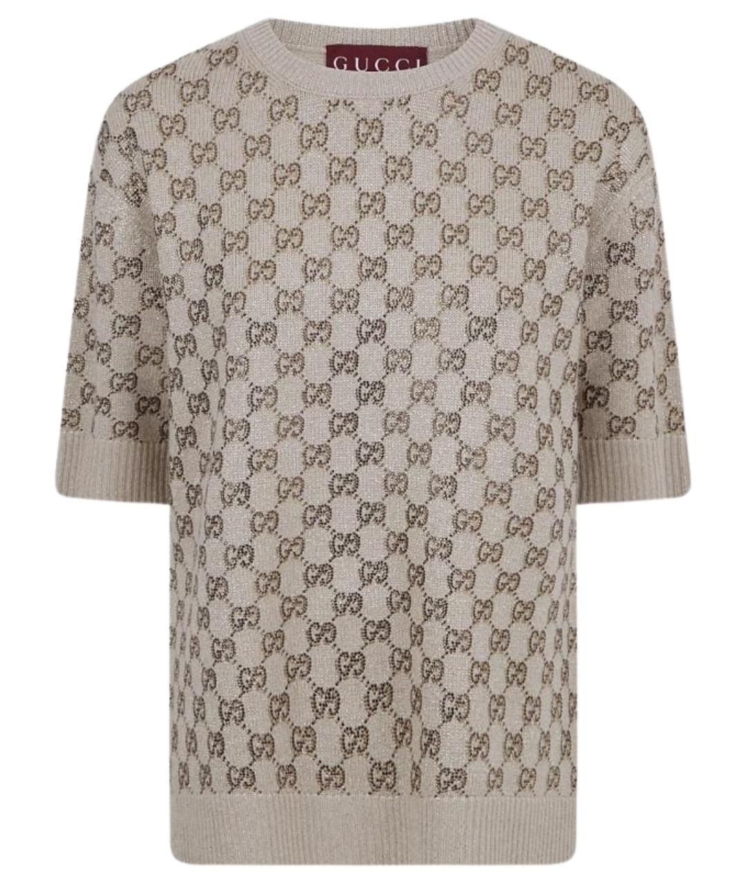 GUCCI Золотой шелковый джемпер / свитер, фото 1