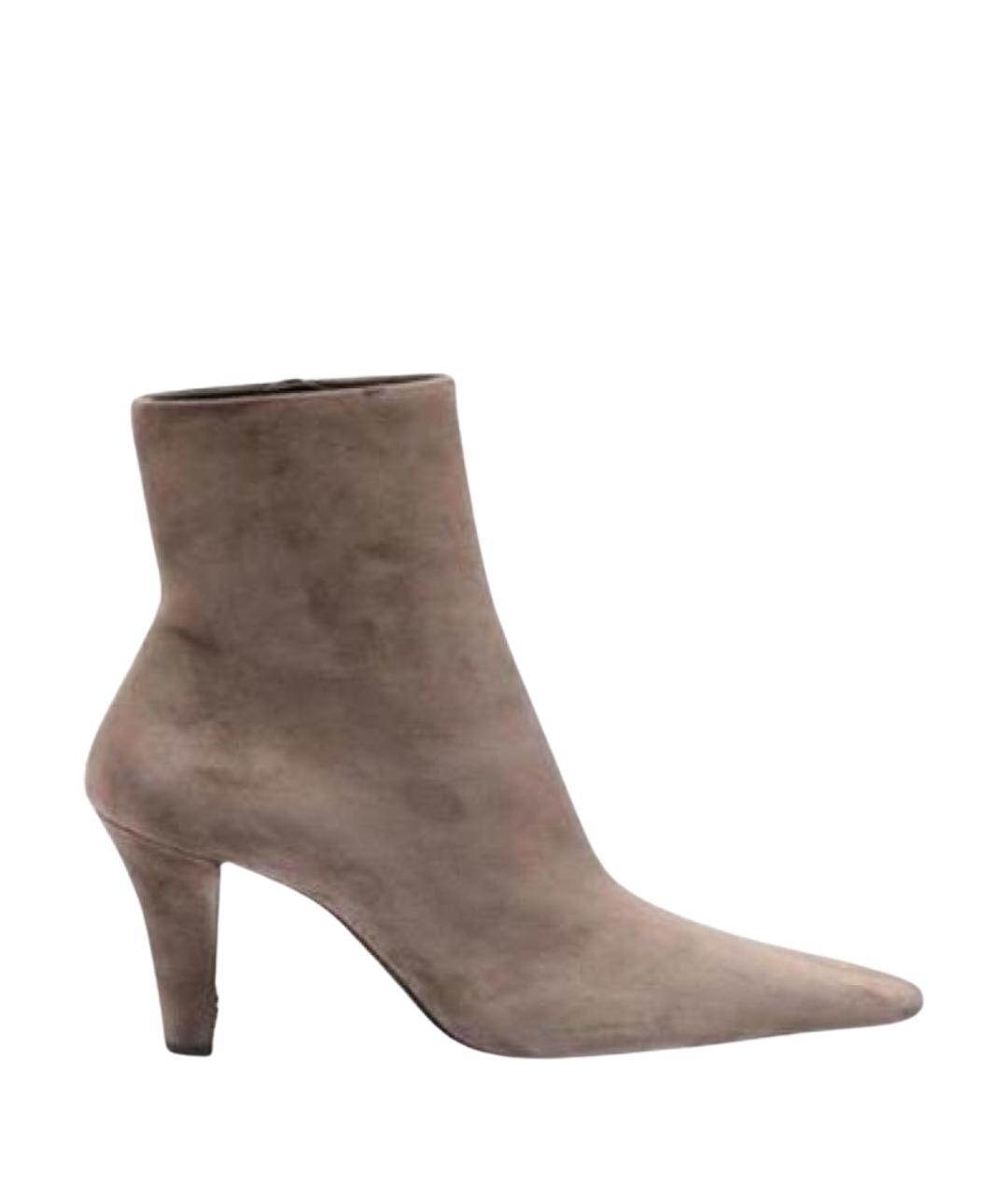 SAINT LAURENT Бежевые замшевые ботильоны, фото 1