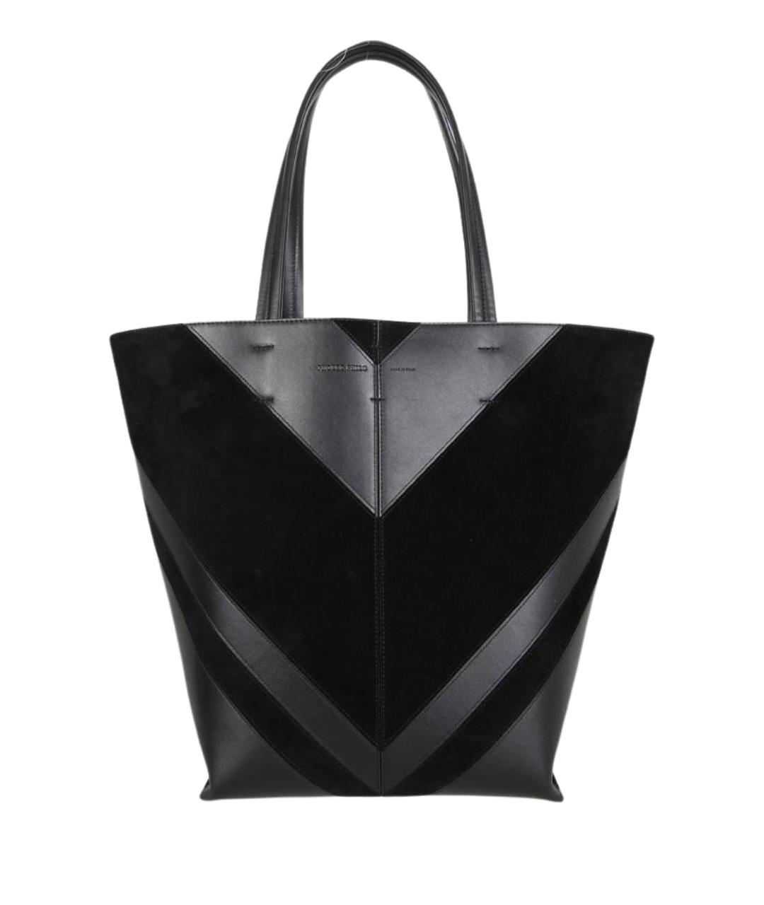 PHOEBE PHILO Черная кожаная сумка тоут, фото 1