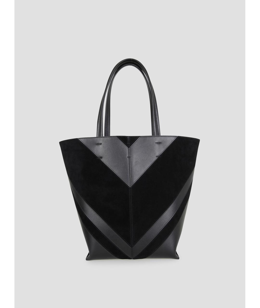 PHOEBE PHILO Черная кожаная сумка тоут, фото 3