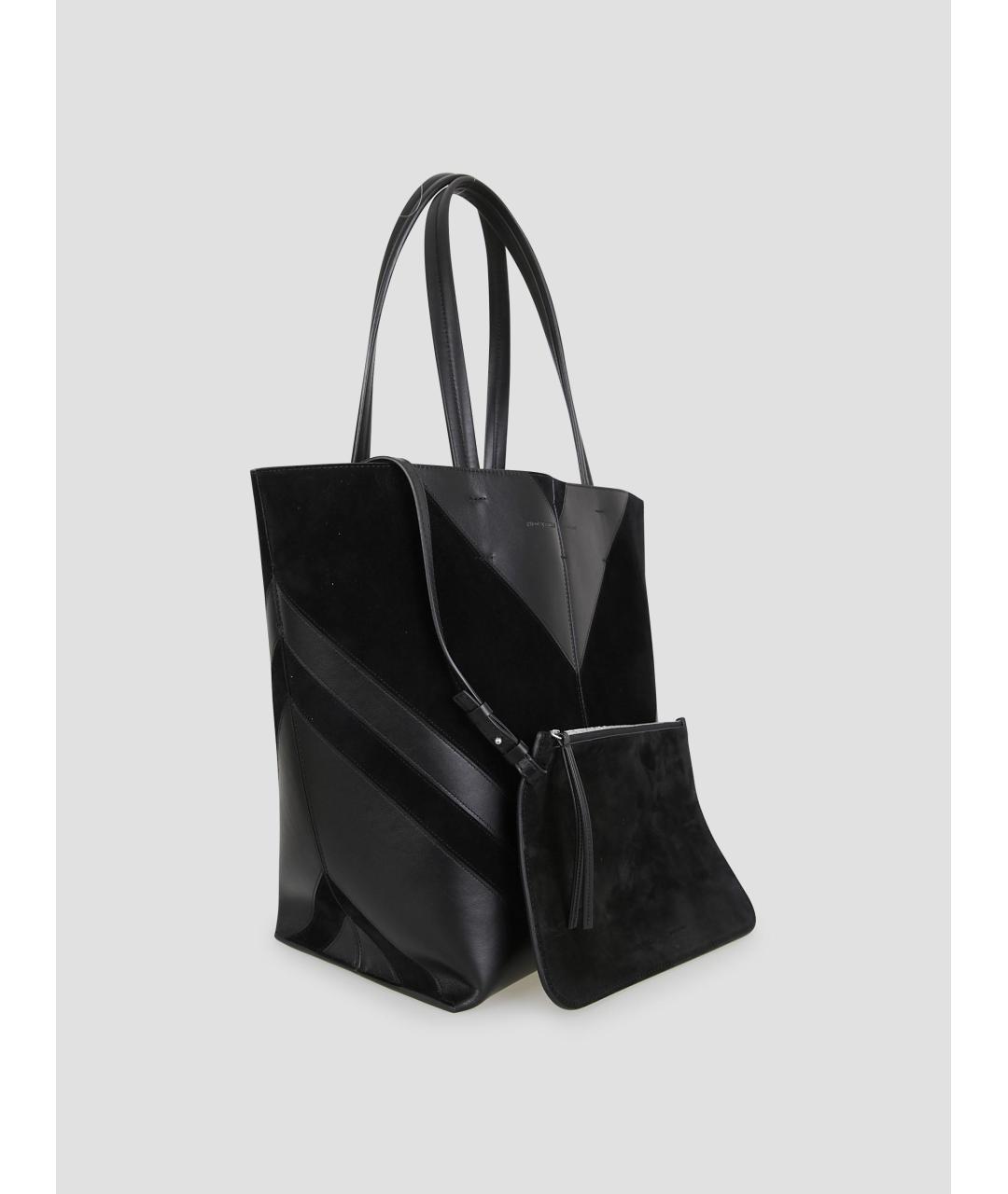 PHOEBE PHILO Черная кожаная сумка тоут, фото 2